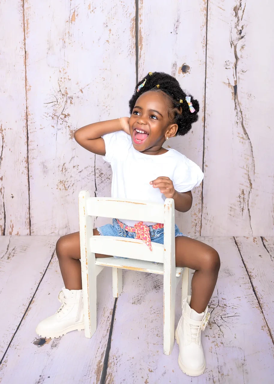Girl on White Chair Photoshoot