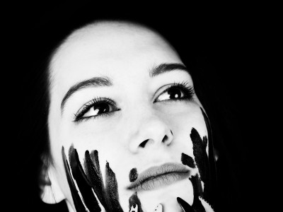 Girl black & White Portrait Photograph