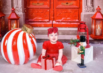 glasgow christmas photography family red door girls bow