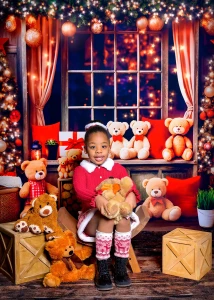 glasgow christmas photography kids bears window