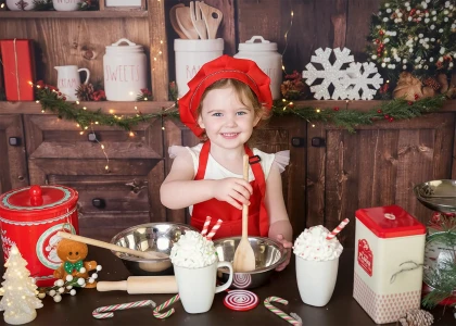glasgow christmas photography kitchen baking kid red