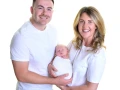 family photography glasgow studio white background mom dad baby