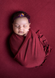 glasgow newborn photography wrapped red